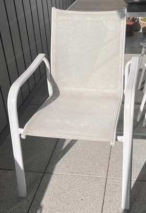 Garten Terrassenstuhl Alu weiss