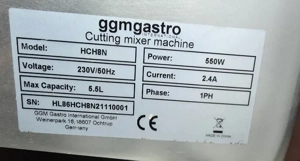 GGM Gastro Cutter   Blitz 5,5 L   kaum benutzt   inkl. neuem Messerset Bild 2