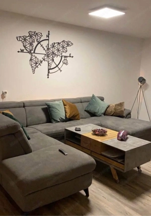 Metall Weltkarte Wanddeko   Schwarz (133   97 cm) Bild 2