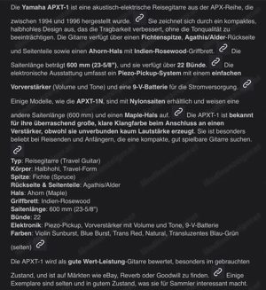 Yamaha halbakustische Wandergitarre Bild 10