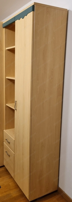 Schrank mit verschiedenen Fächern, Schubladen und einer Türe, Birkenoptik Bild 2