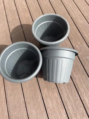 3 Pflanztöpfe Kunstoff Antrazith Bild 2