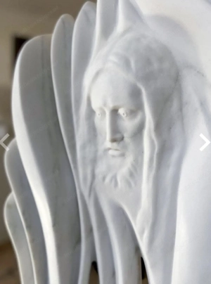 Skulptur aus Marmor "Der alte Mann und das Meer"