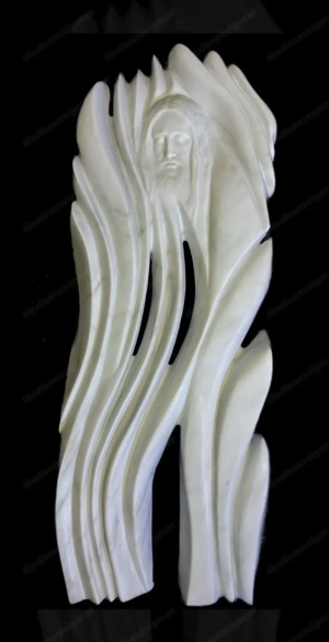 Skulptur aus Marmor "Der alte Mann und das Meer" Bild 3