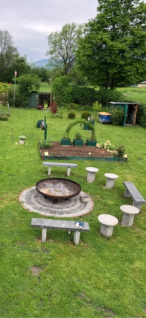 Naturstein Gartenbank ohne Grillschale Bild 2