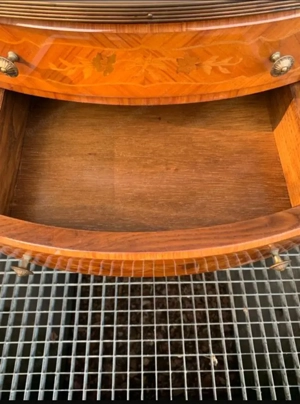 Antike Kommode, Kleiderschrank, Beistelltisch, Rokoko-Barock-Stil, Intarsien, um 1900 Bild 5