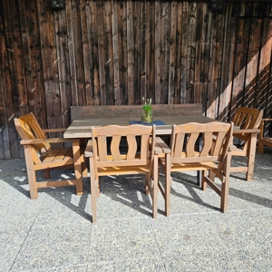 Gartenset, Tisch, Bank und 4 Stühle Bild 3