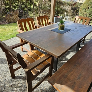 Gartenset, Tisch, Bank und 4 Stühle Bild 4