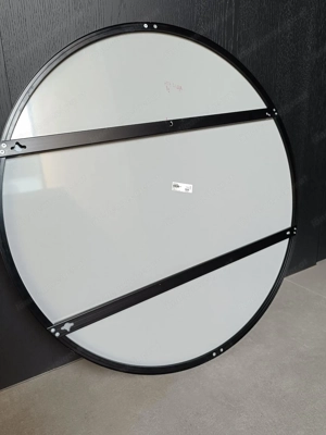 Modern & elegant: Spiegel schwarz Aluminium rund 80 cm Bild 5