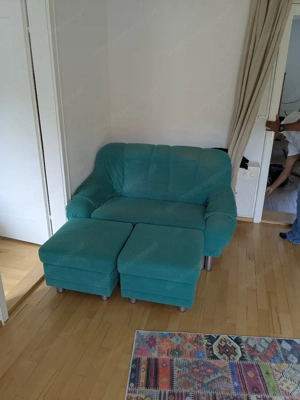 Couch mit 2 Hocker Bild 2