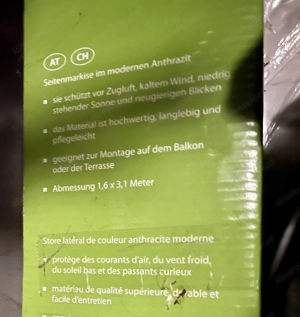 Seitenmarkise  grau  Bild 3