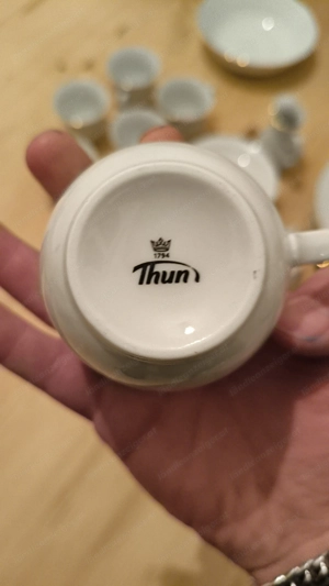 Thun 1794 bömisches Porzellan set weiss mit Gold Rand orginalverpackt Bild 2