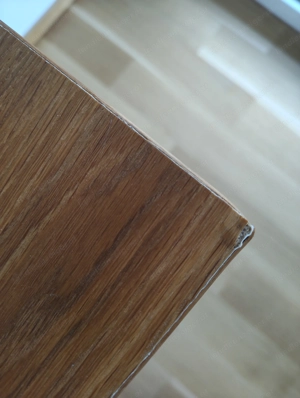 Schreibtisch aus Eiche Echtholz mit schwarzen Metallbeinen Bild 5