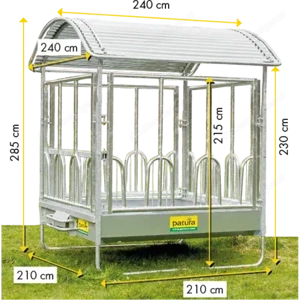 Patura Viereckraufe, mit Universal-Fressgittern Bild 3