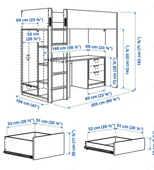 Hochbett mit Schreibtisch  Bild 4