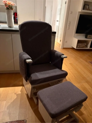 Stillstuhl   Schaukelstuhl mit Fußhocker   Grau   120   VB Bild 2