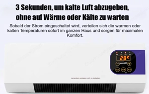 Wandklimagerät   Heizgerät   Kühlt in 30s, heizt in 60s   Wie neu Bild 2