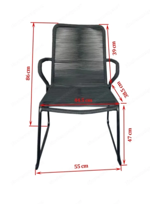 Beldano Gartenstuhl Stapelbar Trendy New Carbonstahl Bild 3