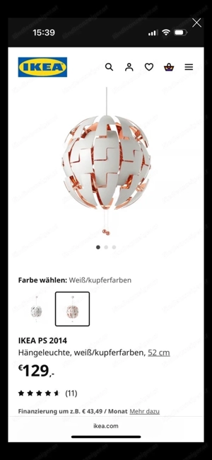 Ikea Hängelampe PS 2014 Bild 3