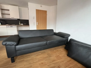 Zweisitzer Couch, schwarz, 2m breit Bild 2
