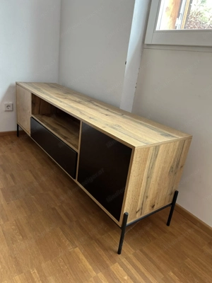 TV Kästchen 160 x 55 x 40cm Eiche Altholz Nachbildung Bild 2