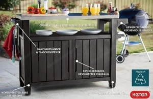 Keter Unity XL Grilltisch   Outdoor Küche mit Edelstahlplatte Bild 5