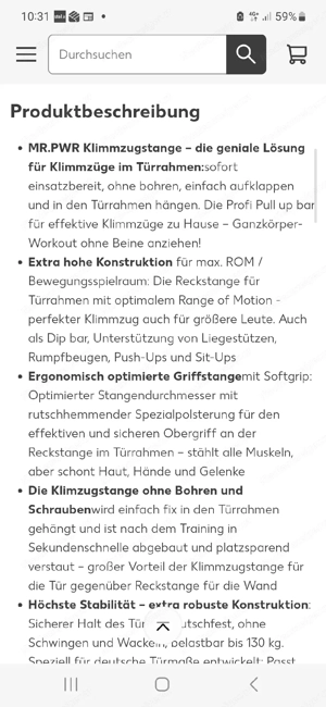 Klimmzugstange für Türrahmen Bild 3