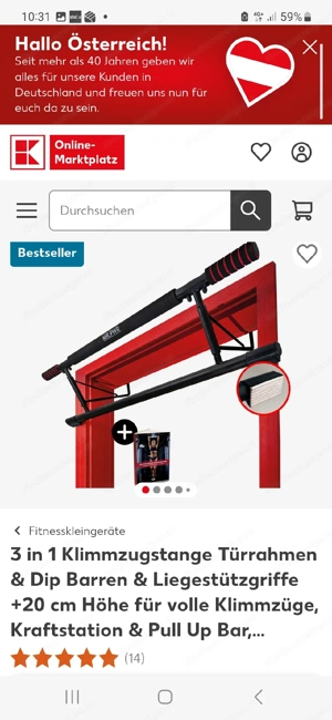 Klimmzugstange für Türrahmen Bild 2