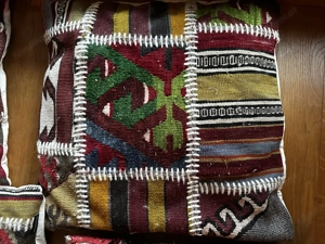 4 dekorative Kelim-Kissen   Patchwork-Kissen   handgewebte Optik Bild 2