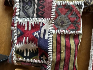 4 dekorative Kelim-Kissen   Patchwork-Kissen   handgewebte Optik Bild 3