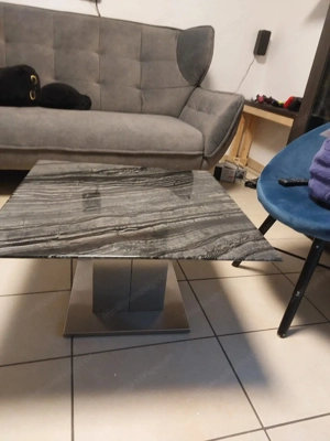 Wohnzimmer Couch Tisch Stein Metall Bild 3