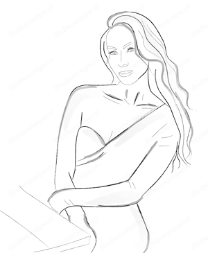 Junger Trans, sehr weibliches Aussehen.