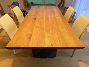 Esstisch Wildeiche massiv 160 90 + 6 Stühle (VB) Bild 3