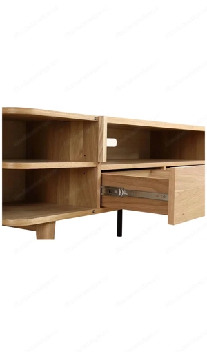 TV Bank   Lowboard Eiche & Rattangeflecht Bild 4