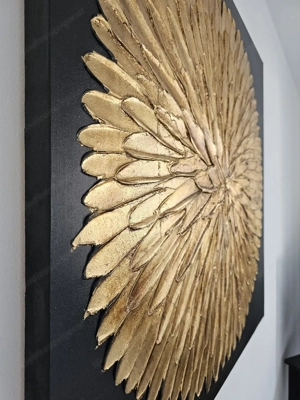 Abstraktes Ölbild schwarz, gold 85 85 Bild 3