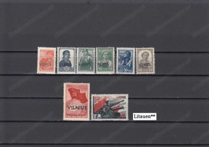 Briefmarken Litauen-Russland Lokalausgaben mit Aufdruck Postfrisch a. 300.-