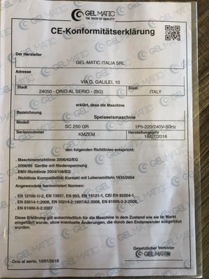 Softeismaschine Gelmatic SC 250 Sonderlackierung schwarz Bild 6