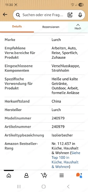 Isolierbecher 1,2l Bild 3