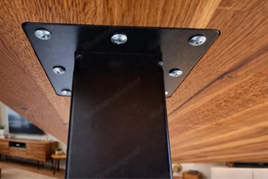 Esstisch Eiche massiv 120x80cm Handgefertigt Metallbeine pulverbeschichtet Bild 2