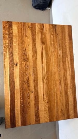 Esstisch Eiche massiv 120x80cm Handgefertigt Metallbeine pulverbeschichtet Bild 5