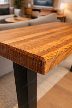 Esstisch Eiche massiv 120x80cm Handgefertigt Metallbeine pulverbeschichtet Bild 4