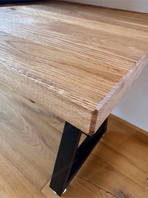 TV Board Eiche massiv handgefertigt mit Metallgestell Bild 5