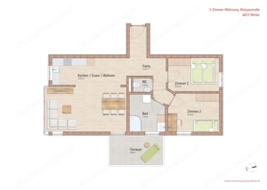 Sonnige 3-Zimmer Wohnung mit Tiefgarage im Dorfzentrum Bild 7