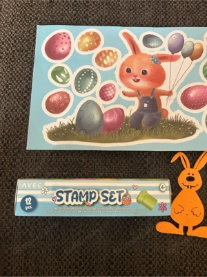 Osterset: Fensterbild, Stempel, Kerzen, Deko Bild 2