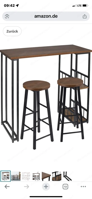 Bar inklusive 2 Barhocker Bild 2