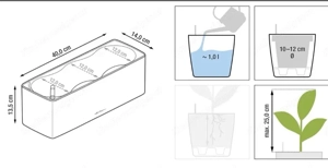 Lechuza CUBE Glossy Triple - Hochglanz Weiß   Pflanzgefäß mit Bewässerungssystem Bild 3
