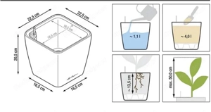 Lechuza Quadro Premium 21 LS   Pflanztopf mit Bewässerungssystem   Schwarz Hochglanz Bild 3