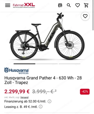 Husqvarna Grand Pather 4 E-Bike   630Wh Akku   29 Zoll   Rahmengröße L