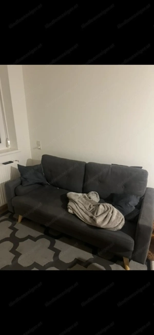 Zweisitzer Couch in Anthrazit grau 