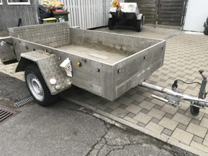 Biete Traktor Type 80 Mit stabielem Alu Anhänger Bild 8